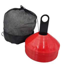 Фішка для розмітки поля кругла червона 100 шт. на підставці з чохлом