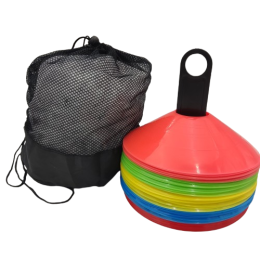 Набір фішок для розмітки поля круглих різнокольорових 100 шт. на підставці з чохлом