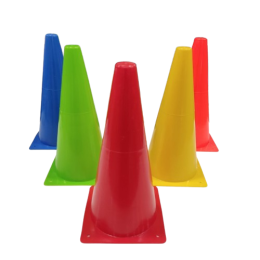 Набір конусів-фішок спортивних для тренувань різнокольорових 28см 25 шт.