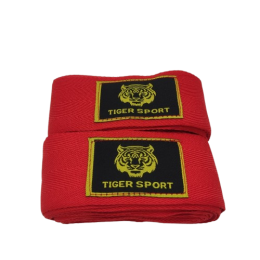 Бинт боксерський TigerSport 5 метр бавовняний червоний